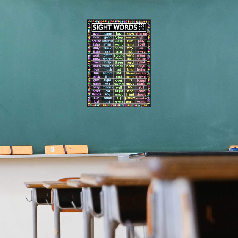 Advanced Sight Words Poster 101-200 for Second Grade - Laminated 14X19.5 - Educa gallery