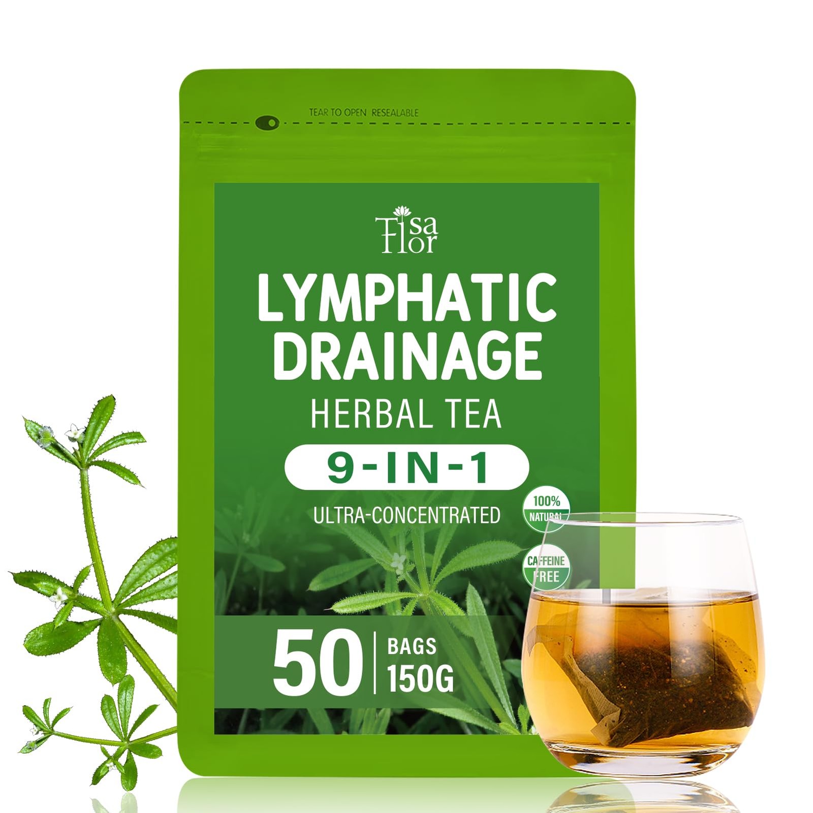 Cleavers Herb Lymphatic Drainage Tea Bags, 50 Counts for Lymph System & Immun... gallery