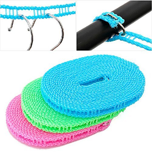 2 PCS Clotheslines 16.4ft Portable Windproof Clothesline for Outdoor Indoor Home gallery
