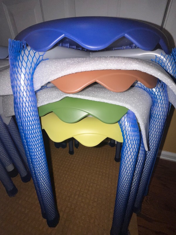 8 Pack ECR4Kids Classroom Daisy Stacking Stool Set Earth Tones Sturdy Strong gallery