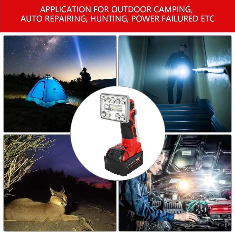 9W 1000LM LED Flashlight Work Light Spotlight for Milwaukee 18V Li-ion Batteries gallery