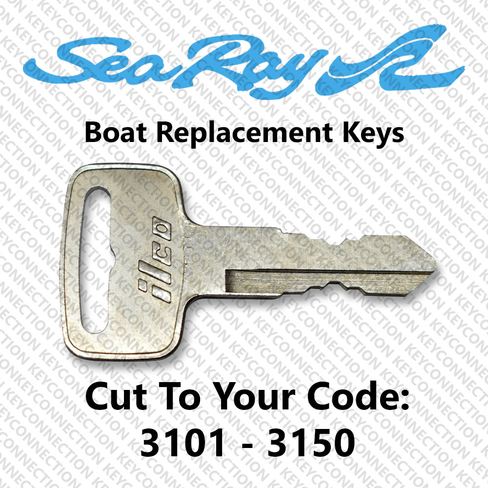 Sea Ray Boat Replacement Key Cut to Code 3101 - 3150 gallery