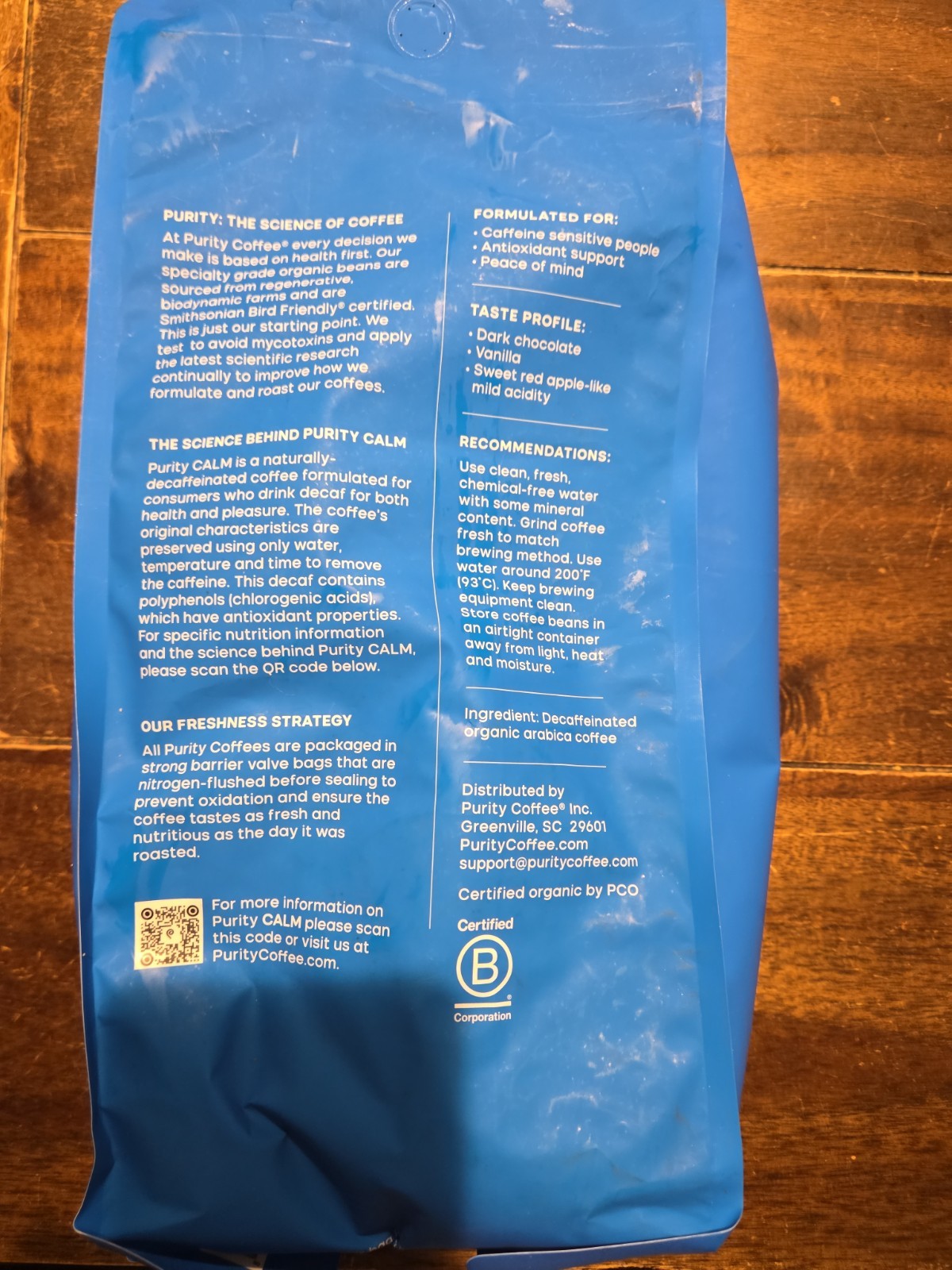 Purity Coffee CALM Decaf Whole Bean Coffee 5lbs USDA Organic- Exp: 03/2027 gallery