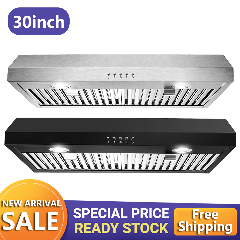 30 inch Kitchen Under Cabinet Range Hood 600CFM Cook Vent Black/Sliver LEDs New gallery