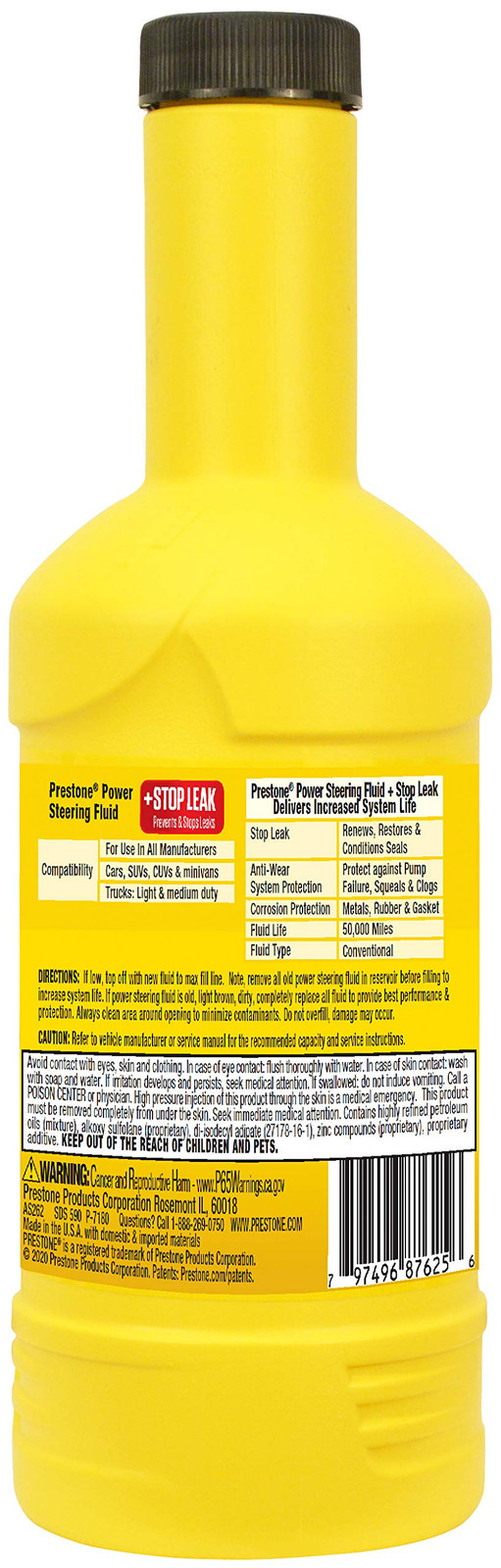 Prestone Power Steering Fluid with Stop Leak 12 oz Anti Wear Seal Protection gallery