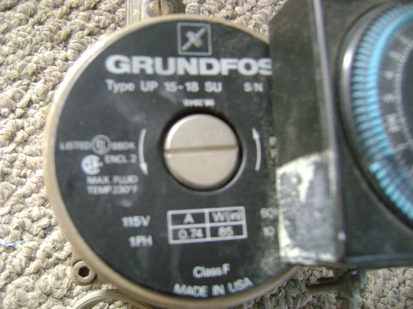 Grundfos Type UP 15-18 Circulator Pump PN-98264916 Made in USA gallery
