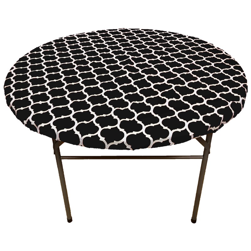 Vinyl Fitted Tablecloth Elastic Edge Flannel Backing Waterproof PVC Table Cover gallery