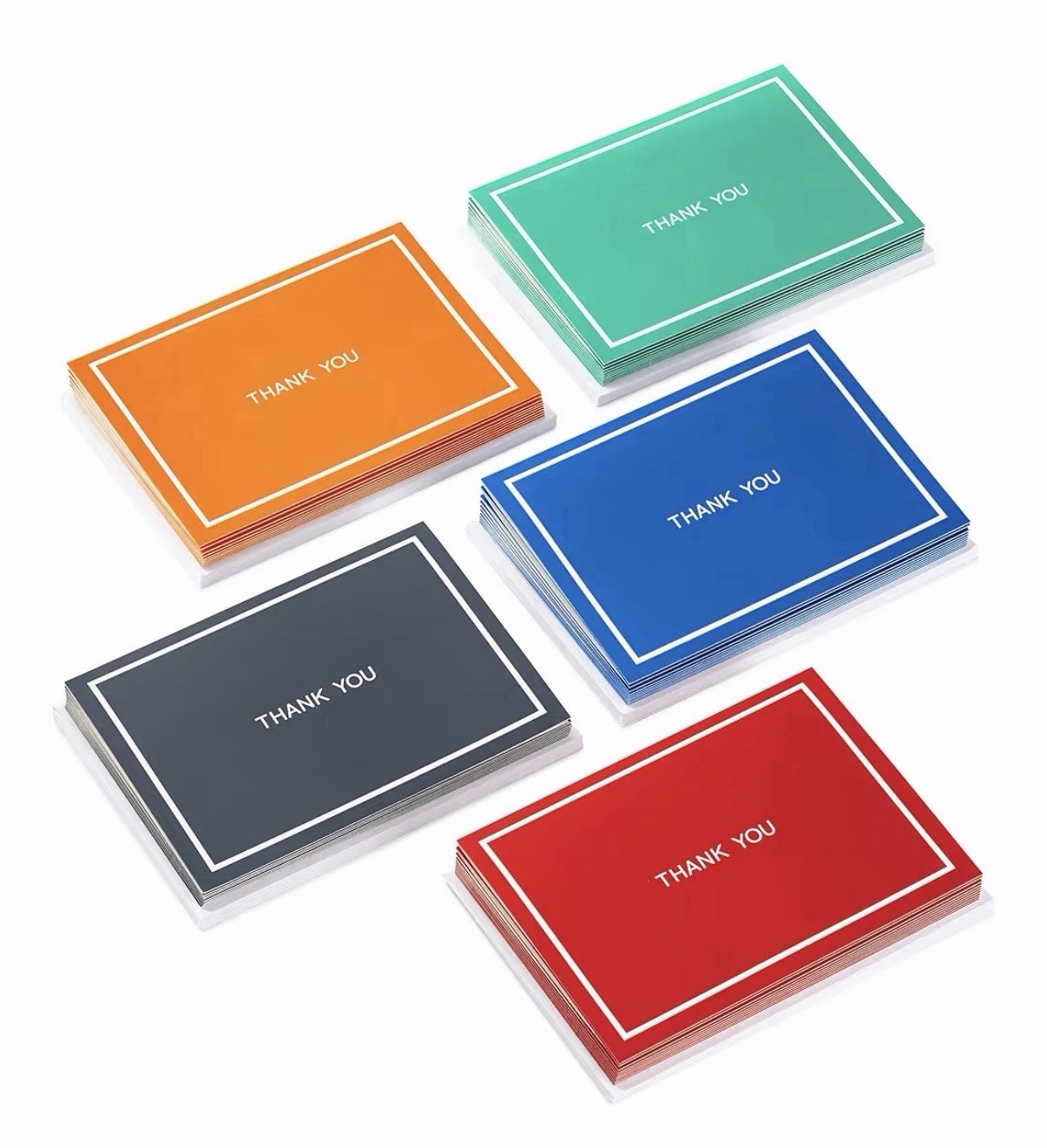 Hallmark Thank You Cards Assortment, Red, Green, Blue, Black, Orange (50 Cards) gallery