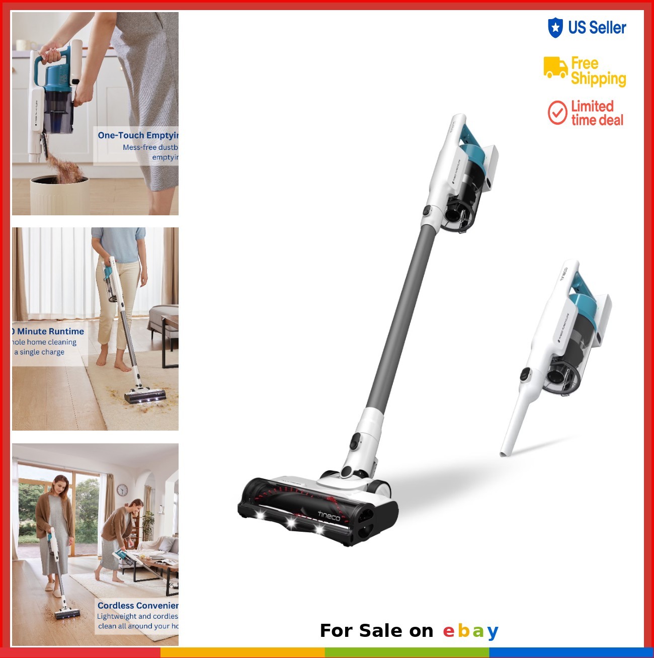 Cordless Stick Vacuum 40 Min Runtime HEPA Filter LED Brush Headlight Handheld 2 gallery