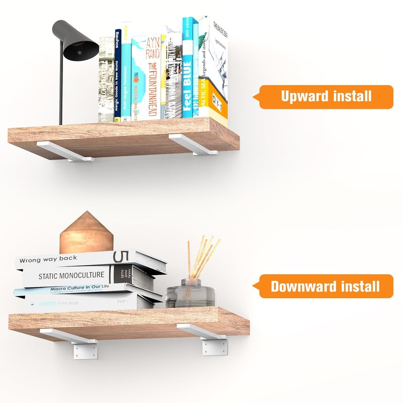 Floating Shelf Brackets 8 Inch 6 Pack Heavy Duty Metal - 150 lbs Load Capacity gallery