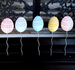 Metal Easter Egg Wall Decorations or Plant Stakes Pastel Colored Eggs Unique LOT