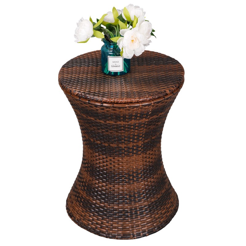 Adjustable Rattan Cool Bar Table Party Drink Storage Ice Cooler Outdoor Patio gallery