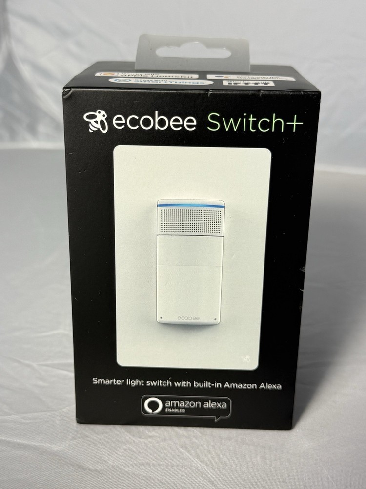 ecobee Switch+ EB-SMSWV-02 Smart Light Switch Alexa HomeKit Wi-Fi White