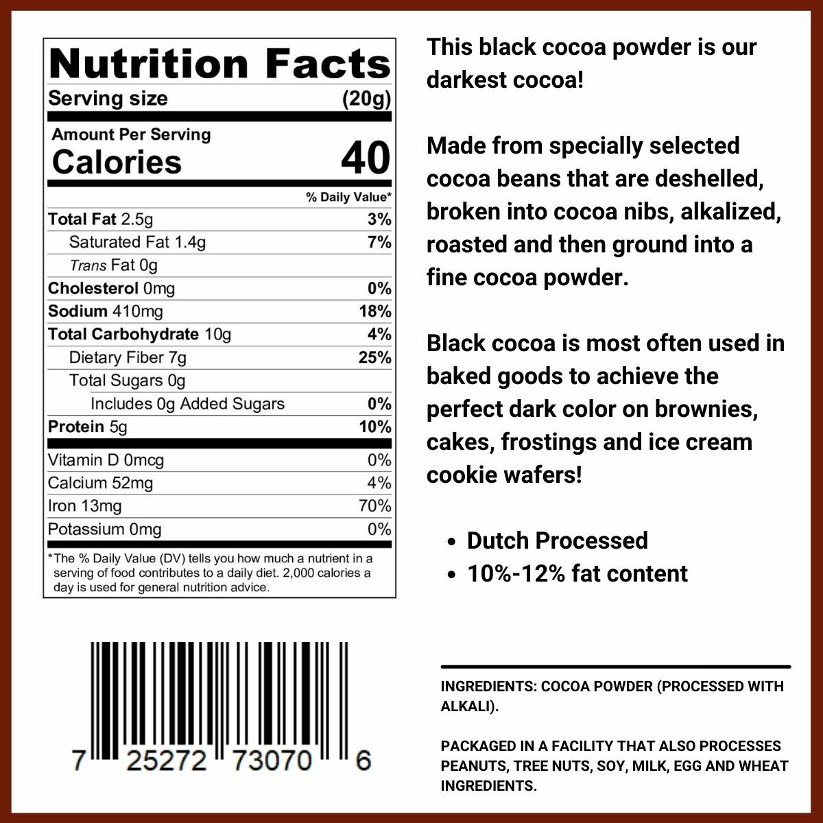 Black Cocoa Powder - Pick a Size - Free Expedited Shipping! gallery