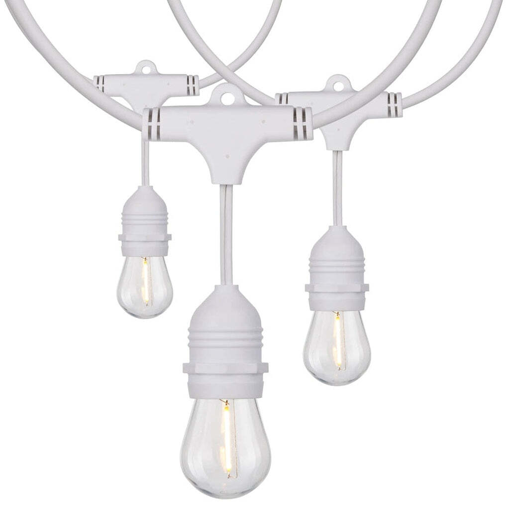 SATCO 24Ft - LED String Light - Includes 12-S14 bulbs - 2200K - White Cord gallery