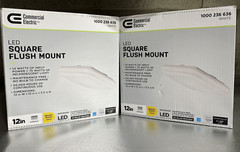 (2-Pk) Hampton Bay 12″ Square LED Flush Mount Ceiling Light 4000K Bright White
