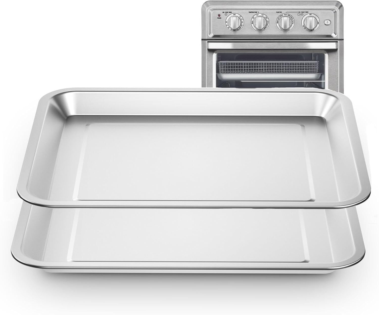 2 PCS Stainless Steel Baking Tray Pan Compatible with Cuisinart Toaster Oven ... gallery