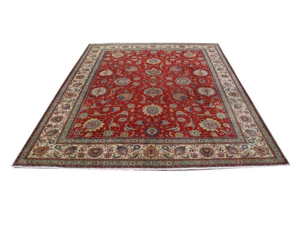 10x13' Red All Over Handmade Perssiaan Tabreez Style Rug 80728 gallery