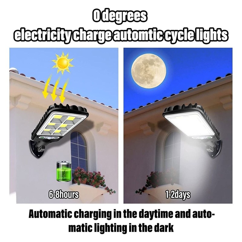 2PCS Outdoor Solar Wall Light LED Motion Sensor Bright Flood Street Lamp 3 Modes gallery