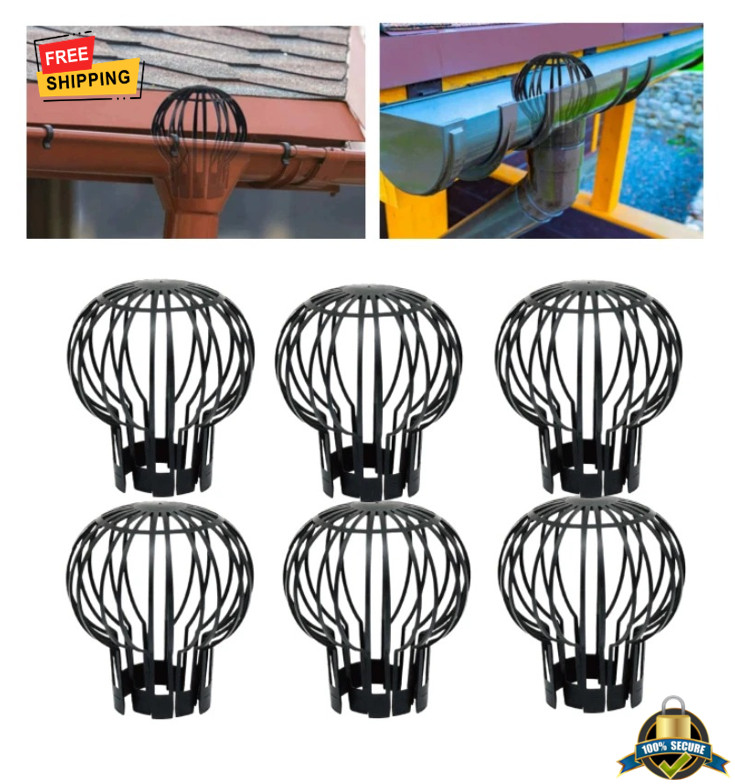 2PCS Downspout Filter Gutter Guard Drain Cover Prevent Leaves & Clogging