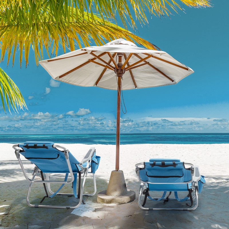 2-Pack Portable Backpack Beach Chair Set 5-Position Outdoor Reclining Chair gallery