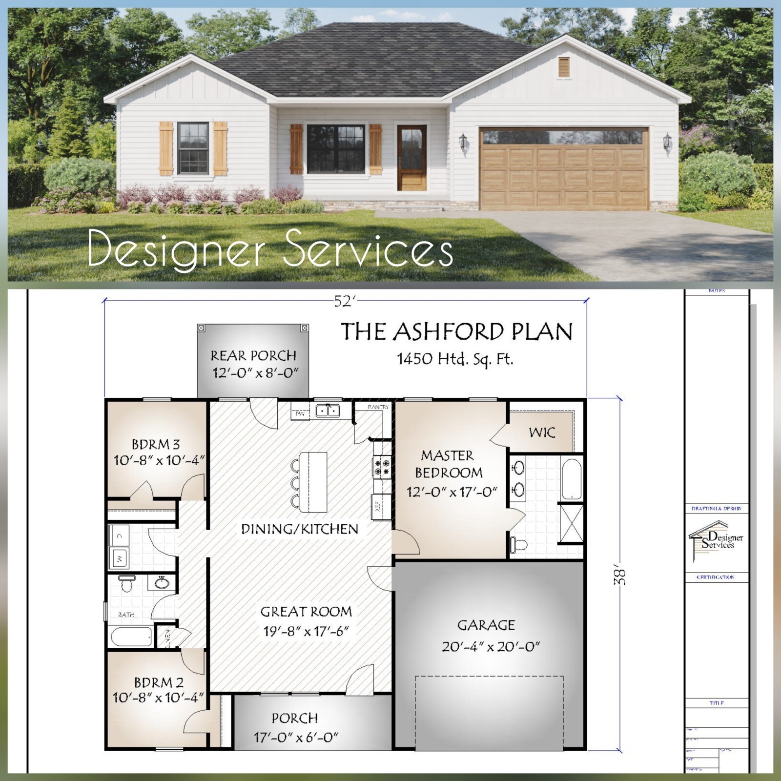 Ashford House Plan 1450 Heated Square Feet gallery