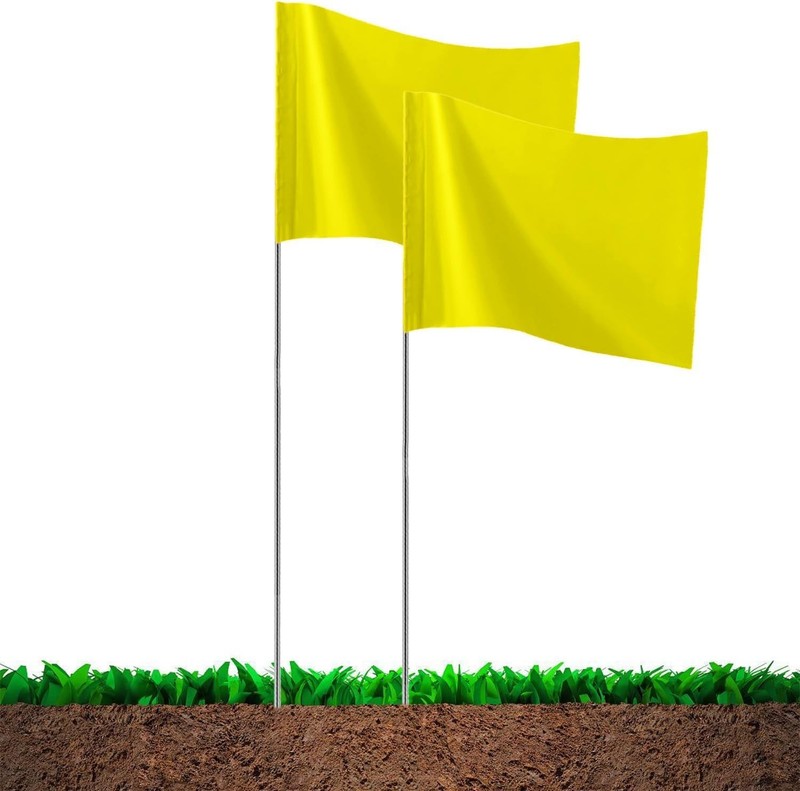 Versatile Yellow Marker Flags 15x5 Inch - Ideal for Lawn, Survey & Dog Training gallery