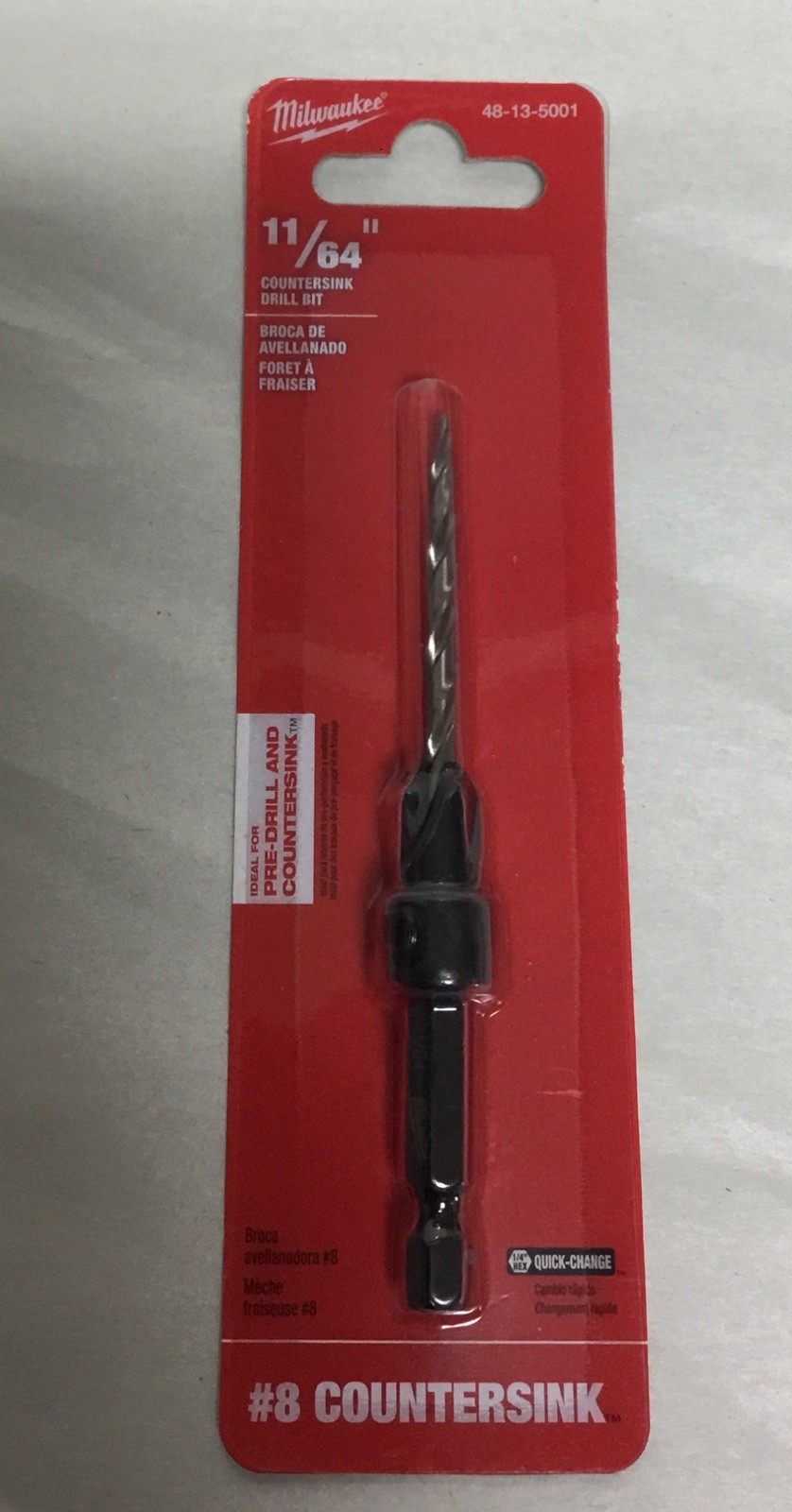 Milwaukee #8 Countersink w/ 11/64 in. High Speed Tapered Drill Bit, 48-13-5001 gallery
