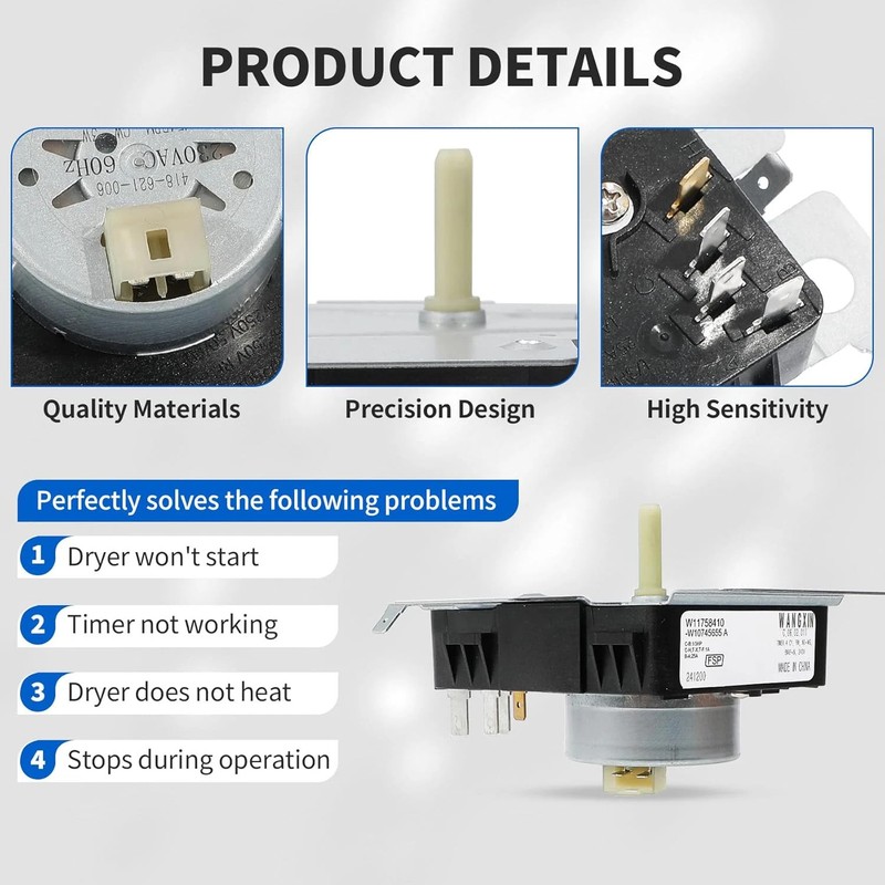 Clothes Dryer Timer Control for Amana NED4655EW1 YNED4655EW1 W10745655 W10857612 gallery