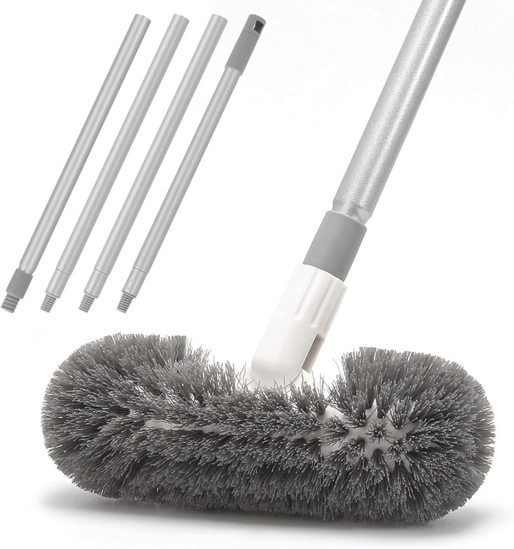 Deck Brush with 51" Long Handle 360° Cylindrical Scrub Cleaner Tool for Cleaning gallery