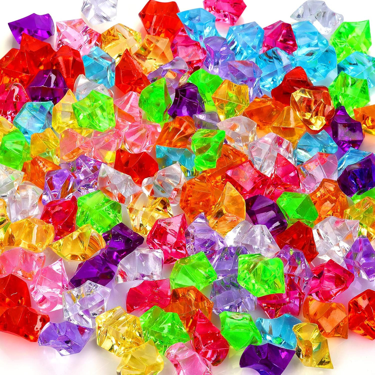 180-190pcs Multicolored Acrylic Fake Gems, Crushed Ice Rocks, Plastic Gems Jewel gallery