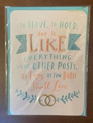 Papyrus Wedding Greeting Card w/ Envelope, Embellished, Blue/White “To Have”