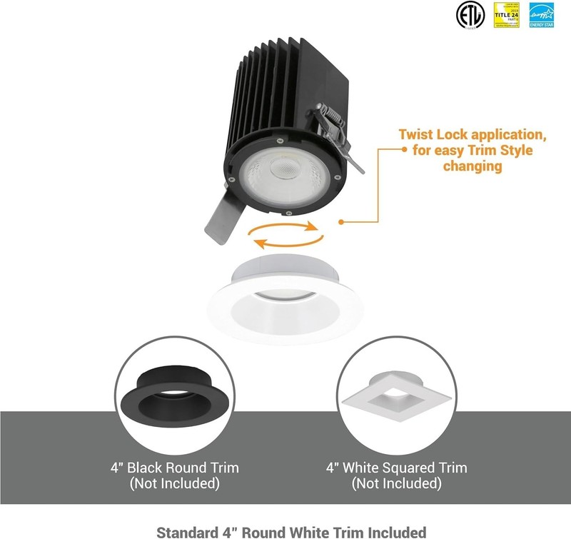 4Pack 4" LED Downlight Recessed Lighting, 5CCT, 18W, Dimmable Deep Anti Glare gallery
