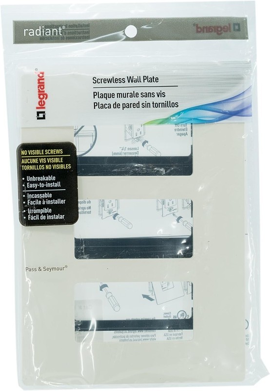 Legrand Radiant Screwless Wall for Decorator Rocker Plates Outlets, 3-Gang Almd gallery