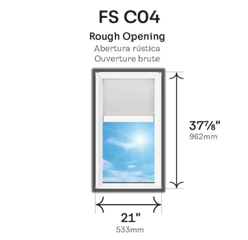 Velux Skylight Fixed Deck Mount Solar Powered Shade21 in x 37-7/8 in FSC042004S gallery