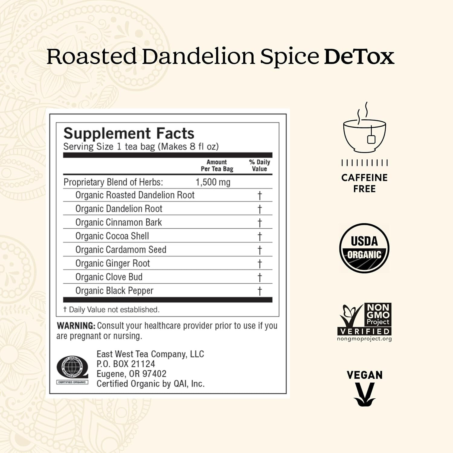 Yogi Tea Organic Roasted Dandelion Spice Detox 16 Ct gallery