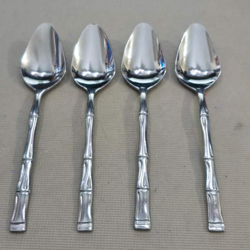 Bamboo Style Glossy Stainless Flatware Unbranded Korea - Small Groups - Choice! gallery