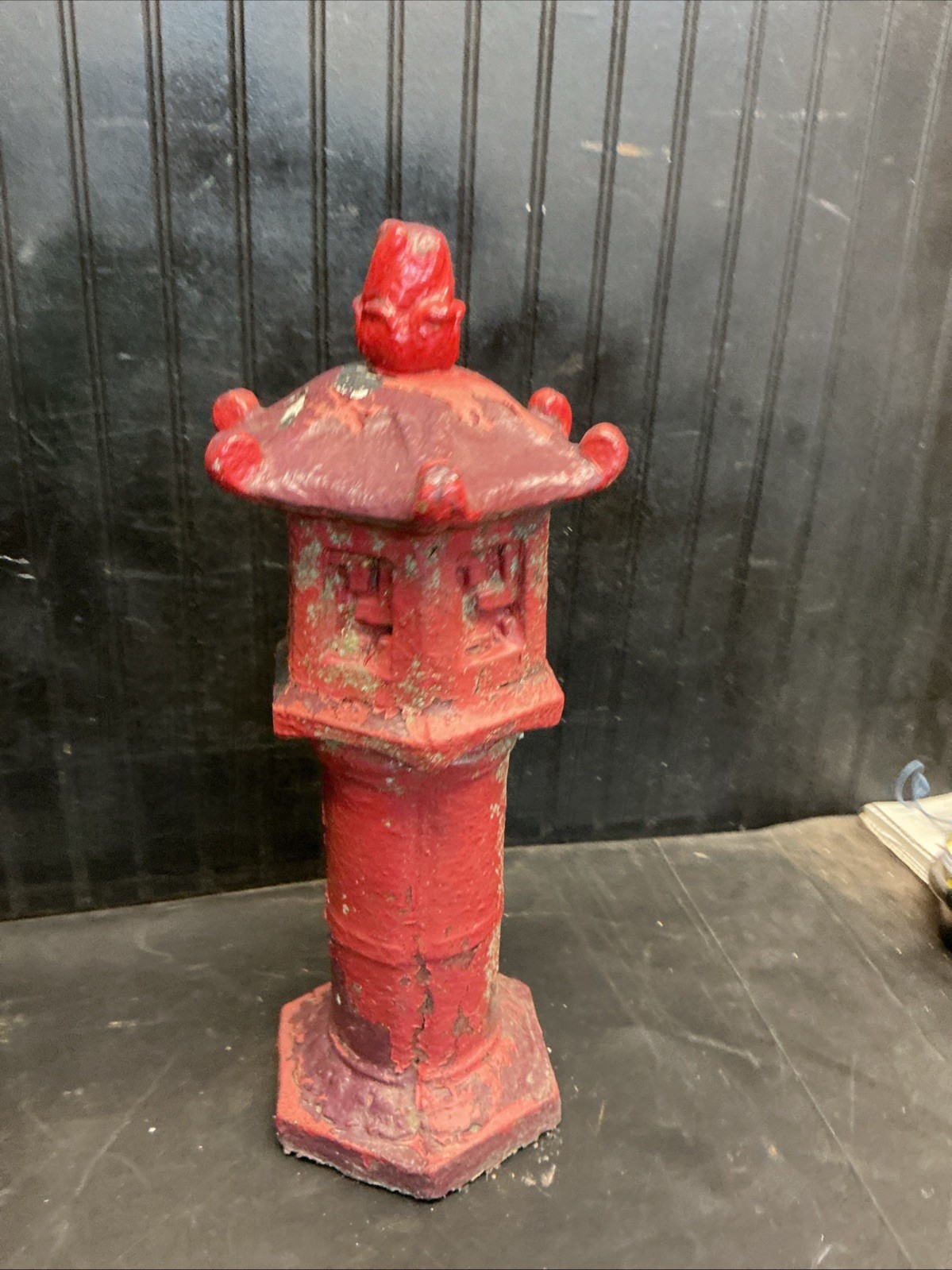 PAGODA ORIENTAL CONCRETE LANTERN JAPANESE GARDEN CEMENT STONE STATUE 22”x 8” gallery