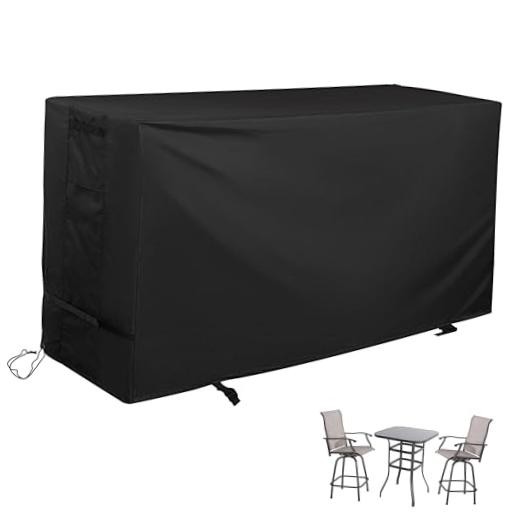 Bar Height Patio Set Cover, Outdoor Bistro Set Rectangular-70"L x 32"D x 47"H gallery