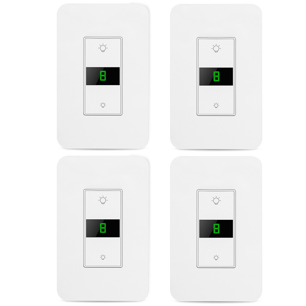 4 Pack Smart Dimmer Light Switch Works With Alexa Google Home Neutral Wire Needs
