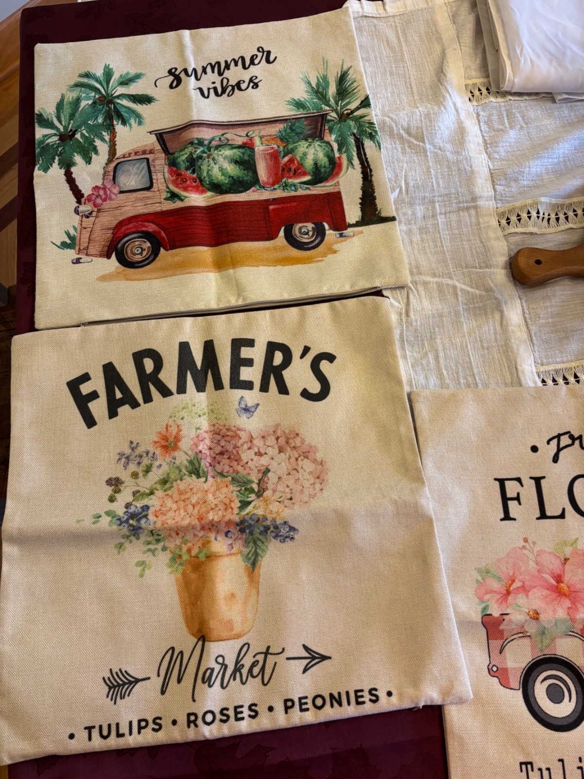 4 Throw Pillow Covers Summer Theme gallery