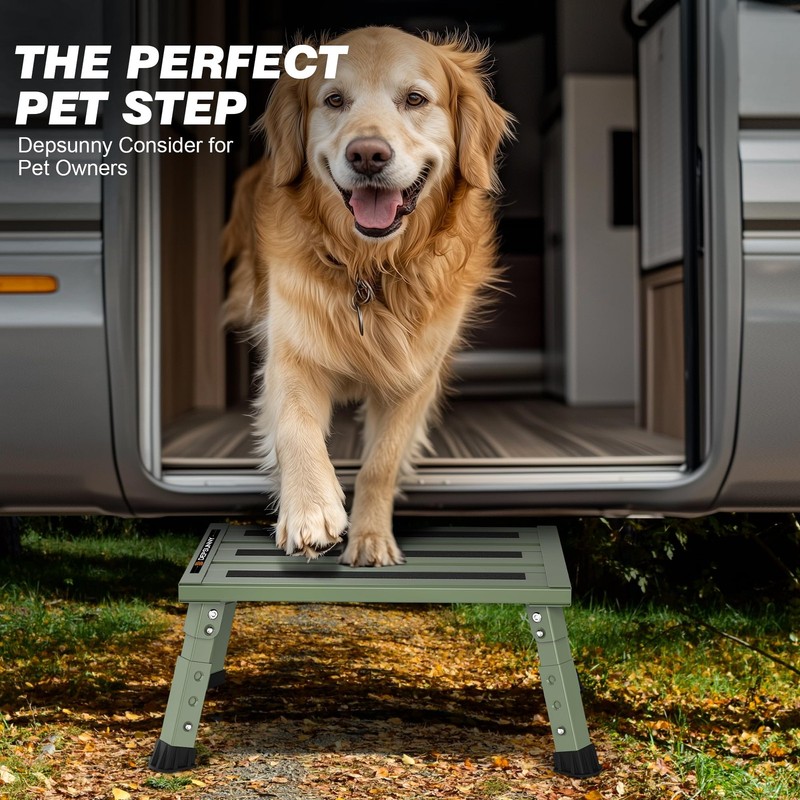 Adjustable RV Step Stool 3 Steps, Foldable, AntiSlip, 1,000 lb Capacity gallery