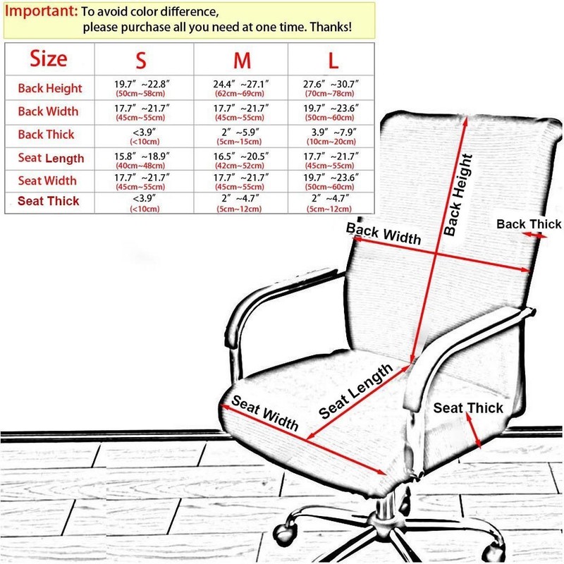 Elastic Removable Office Computer Slipcovers side zipper design arm chair cover gallery