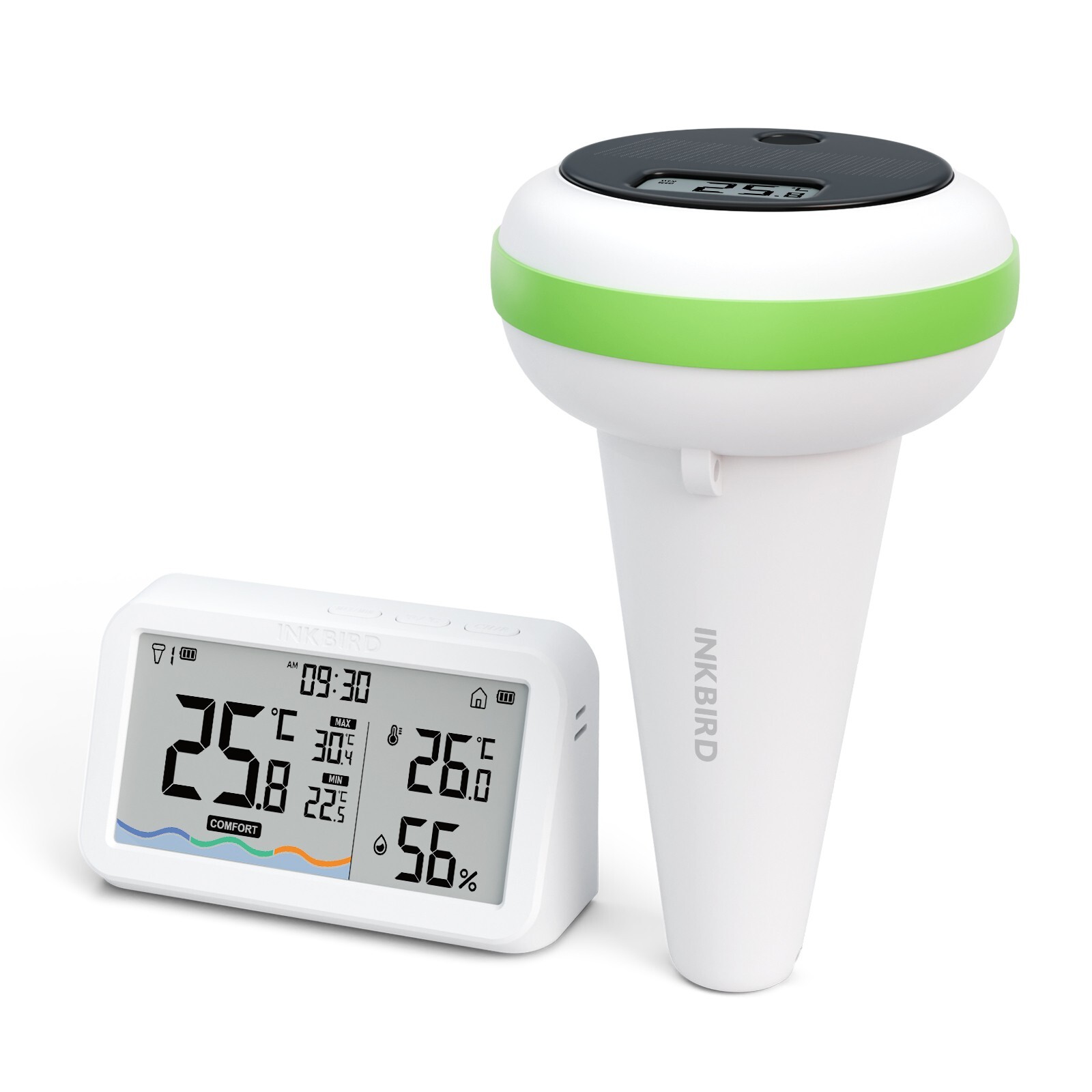 Solar Spa Floating Pool Thermometer Wireless Inkbird IBS-P03R IP68 Waterproof CF gallery