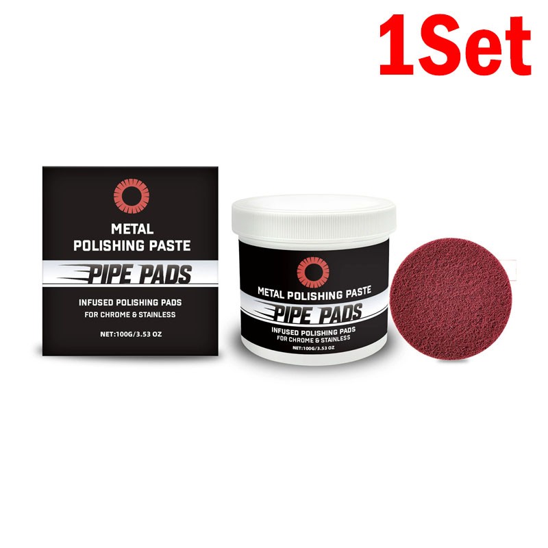 3X Metal Polish Paste Protectant Scratch Remover Pipe Infused Polishing Pads gallery