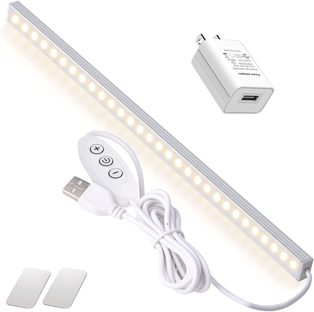12 Inch under Cabinet Lighting, Dimmable LED Light Bar with Plug-In AC Adapter &