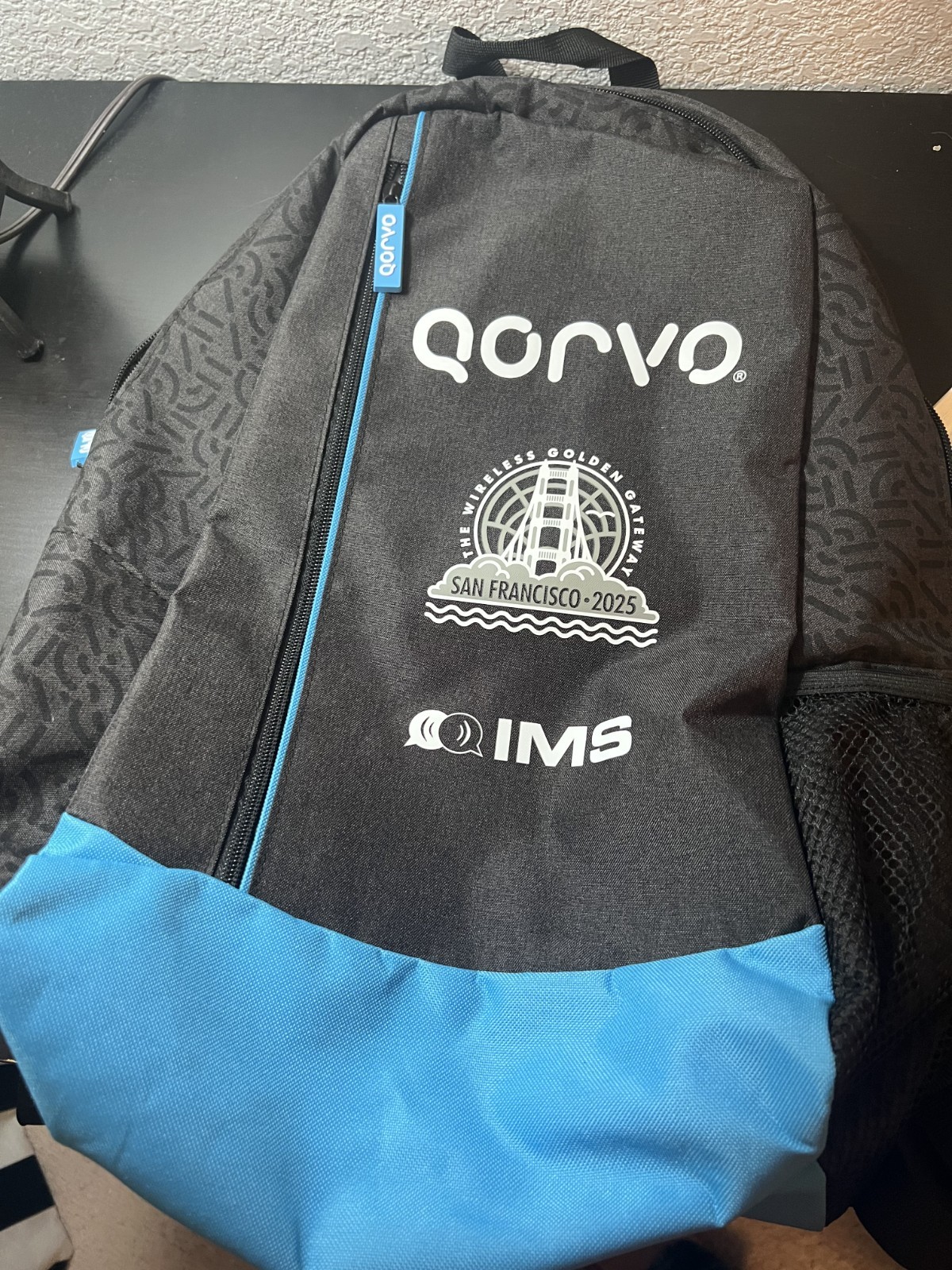 IMS San Francisco Black Blue Backpack New 3