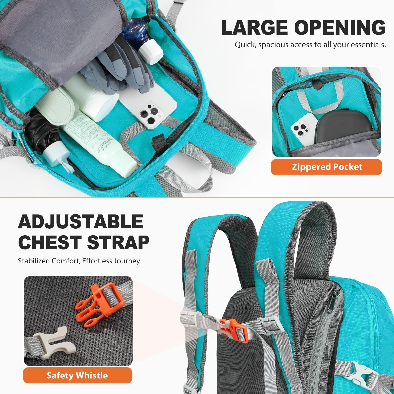 20L Hiking Backpack Lightweight Packable Hiking Daypack, Foldable Small Trave... 3