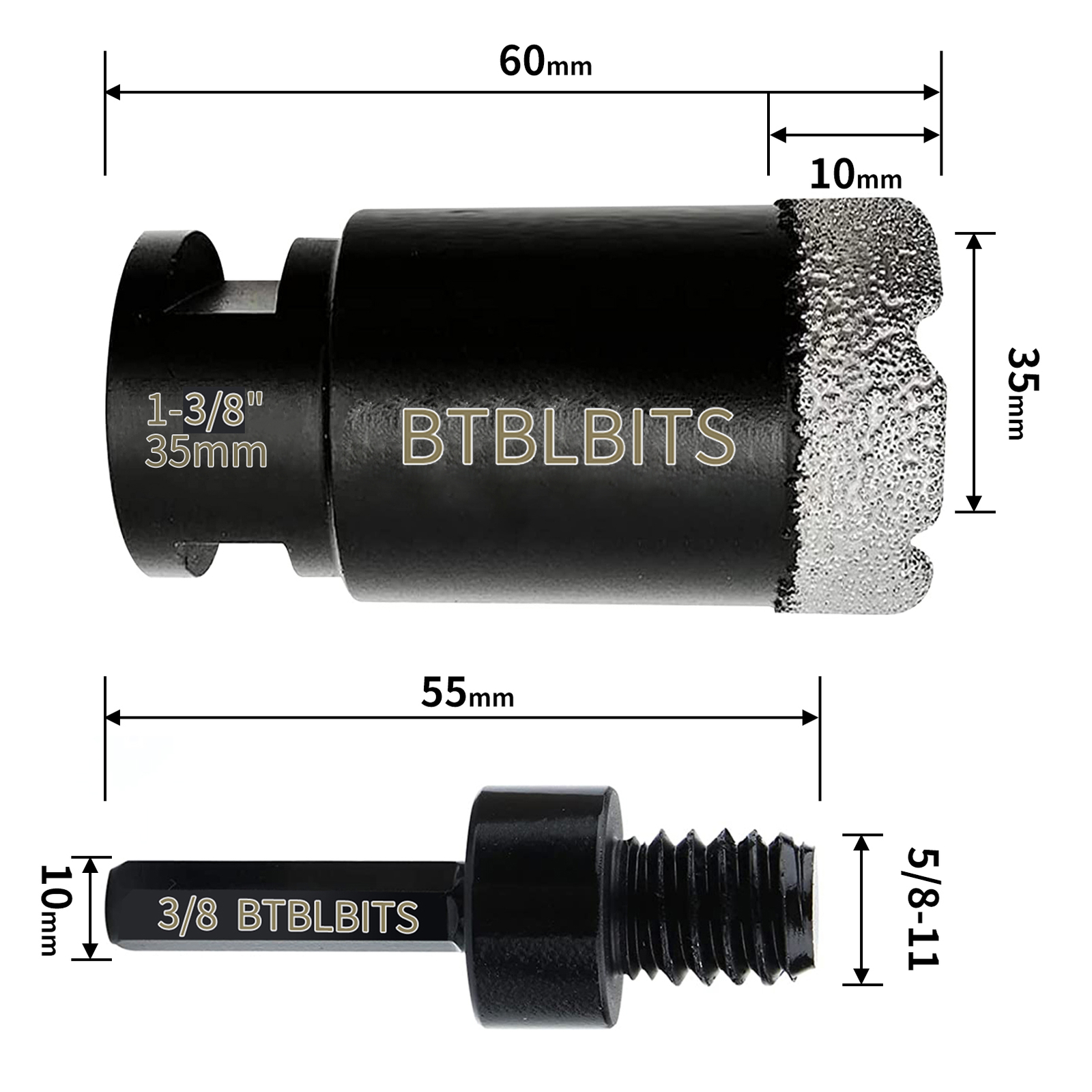 1-3/8" 35mm Diamond Core Drill Bit Hole Saw Set for Drilling Tile Ceramic Marble gallery