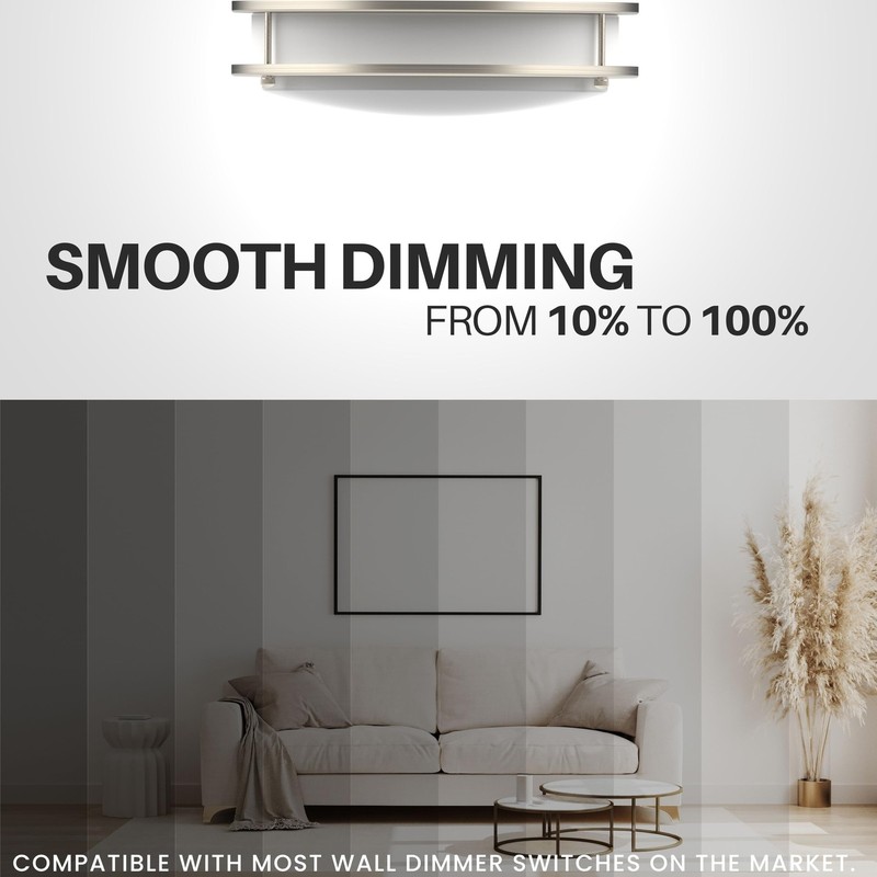 DYMOND 10 Inch LED Ceiling Light Flush Mount Dimmable Surface Mount Brushed N... gallery
